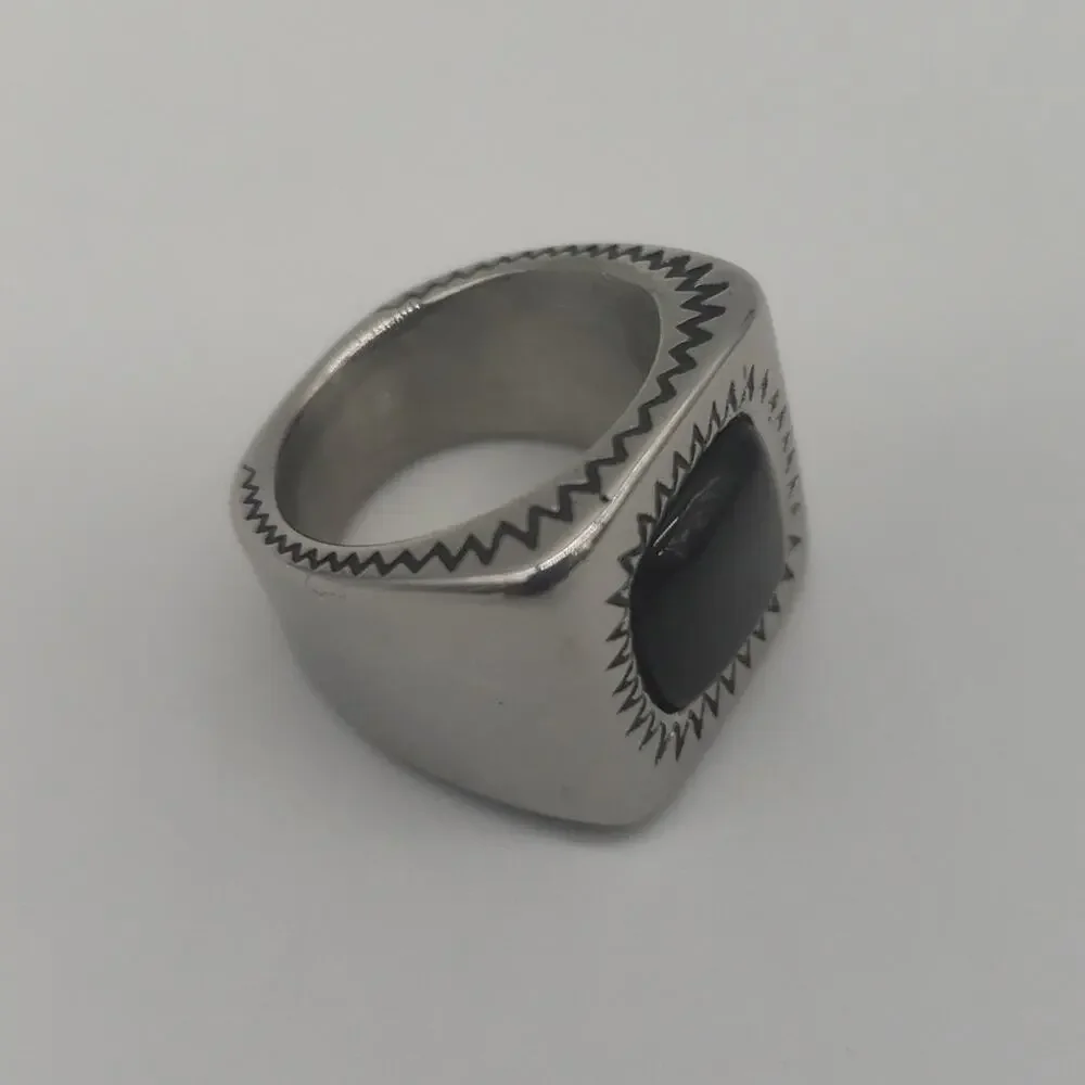 Black Stone Handmade Men's Ring Size 8 NWT